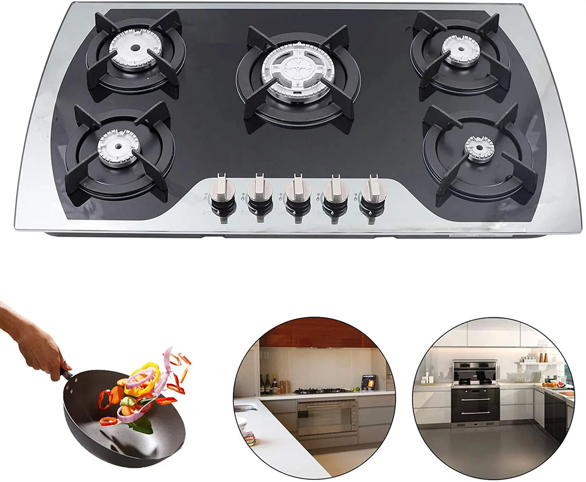 5 Burners Tempered Glass Gas Cooktop D113356
