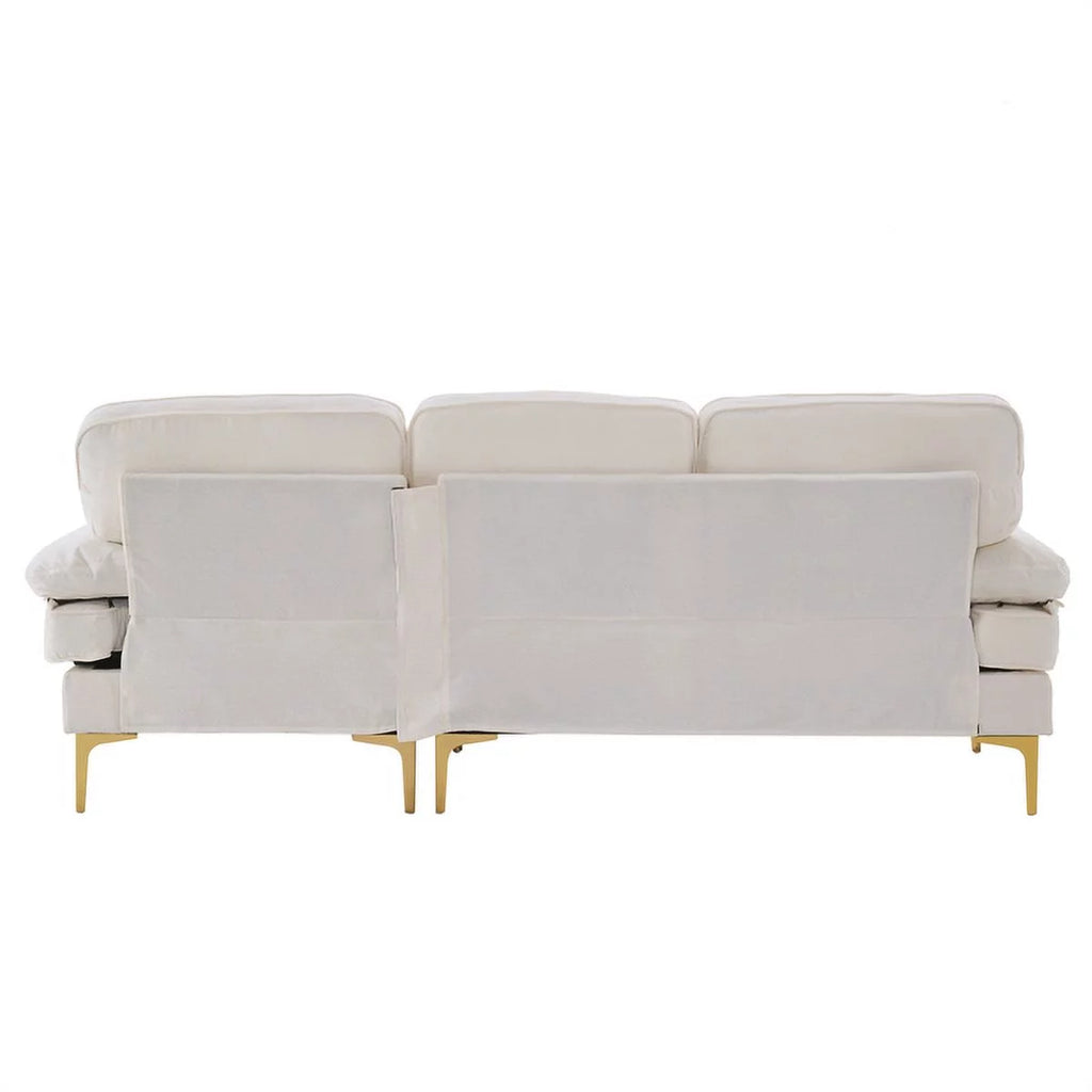White Convertible Sectional Sofa V89358