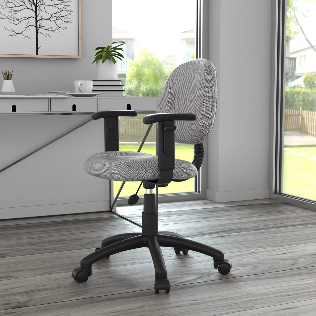 Grey Adjustable Office Task Chair with Adjustable Arms Y461