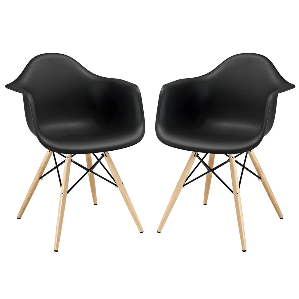 Black Dining Armchair Set of 2 P2597