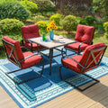 5-Piece Outdoor Patio Set with Rocking Chairs & Dining Table B43520
