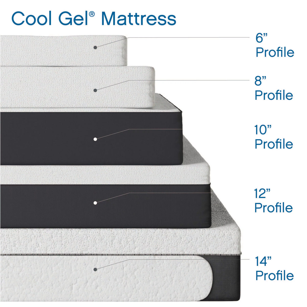 Queen Gel Memory Foam Mattress with 2 Pillows X730