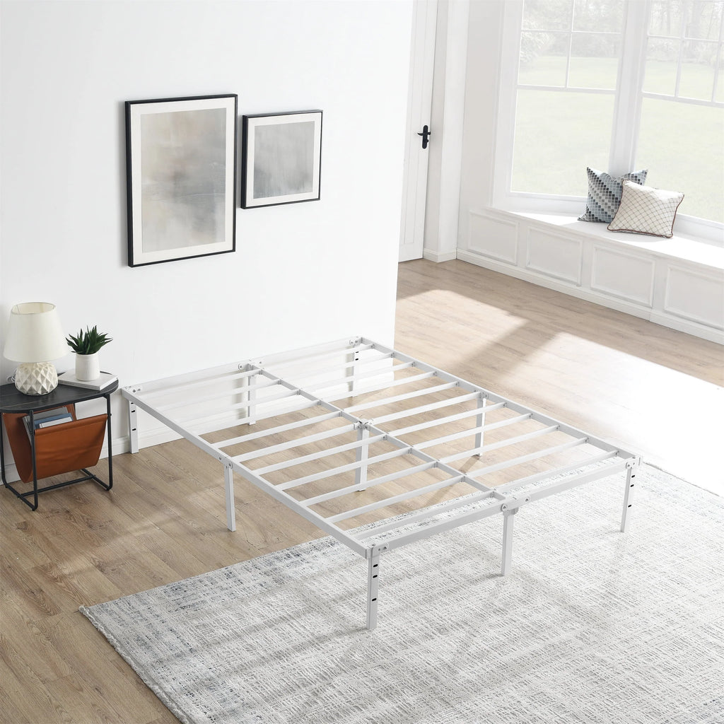 14 Heavy Duty Steel Slat Queen Platform Bed Frame, Black S93683