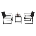 Black Wicker Patio Conversation Set with Table P28432