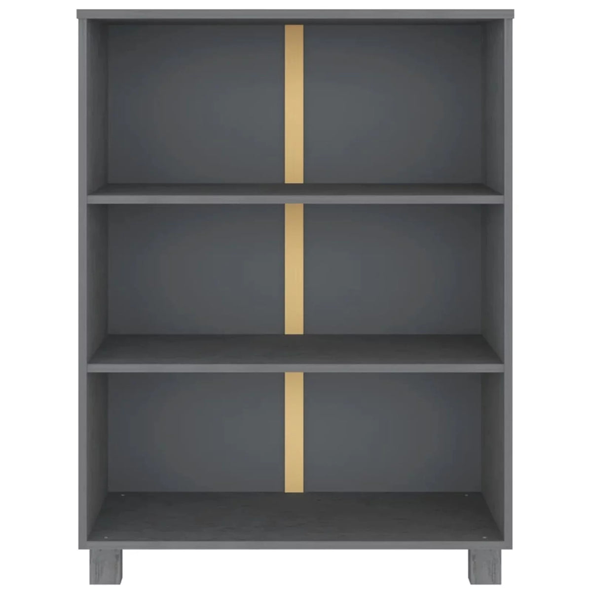 Dark Gray Solid Wood Pine Book Cabinet I727