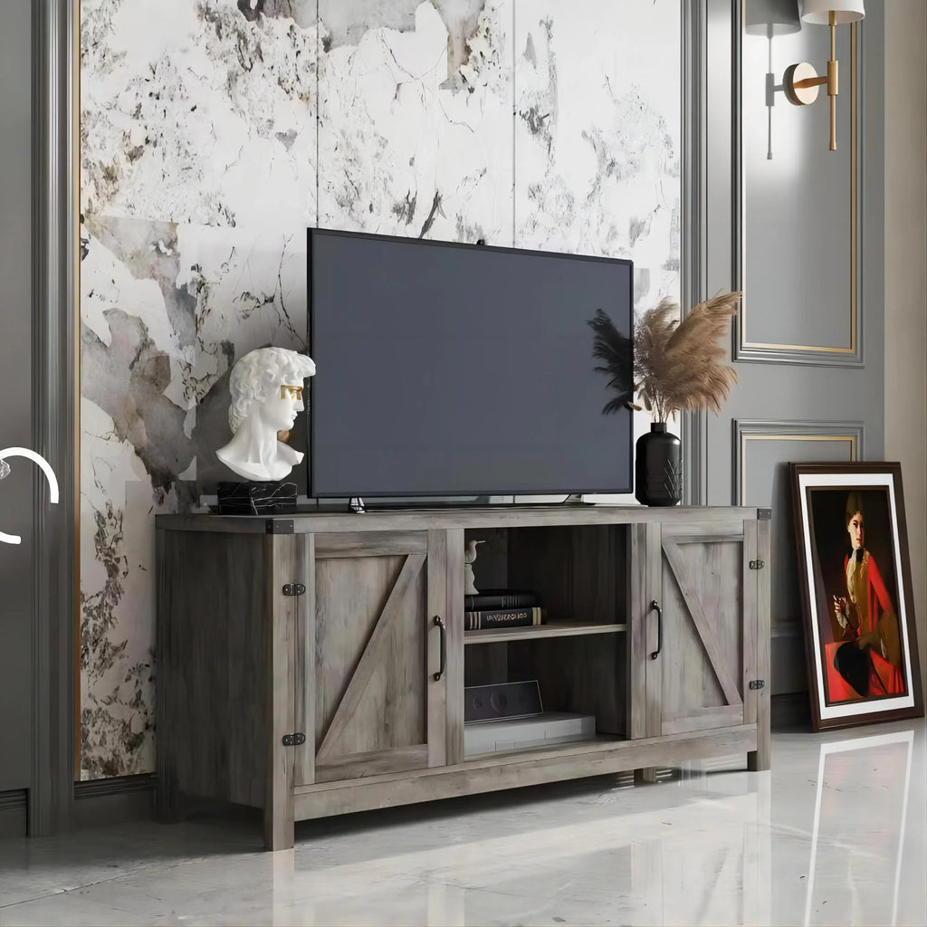Modern Farmhouse Barn Door TV Stand E9447