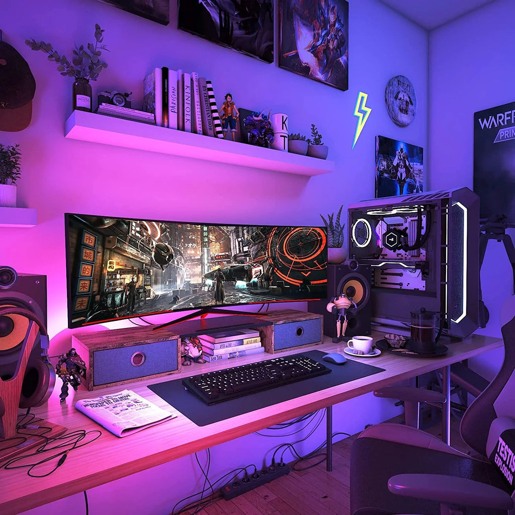 Monitor Stand Riser with Two Drawers V420