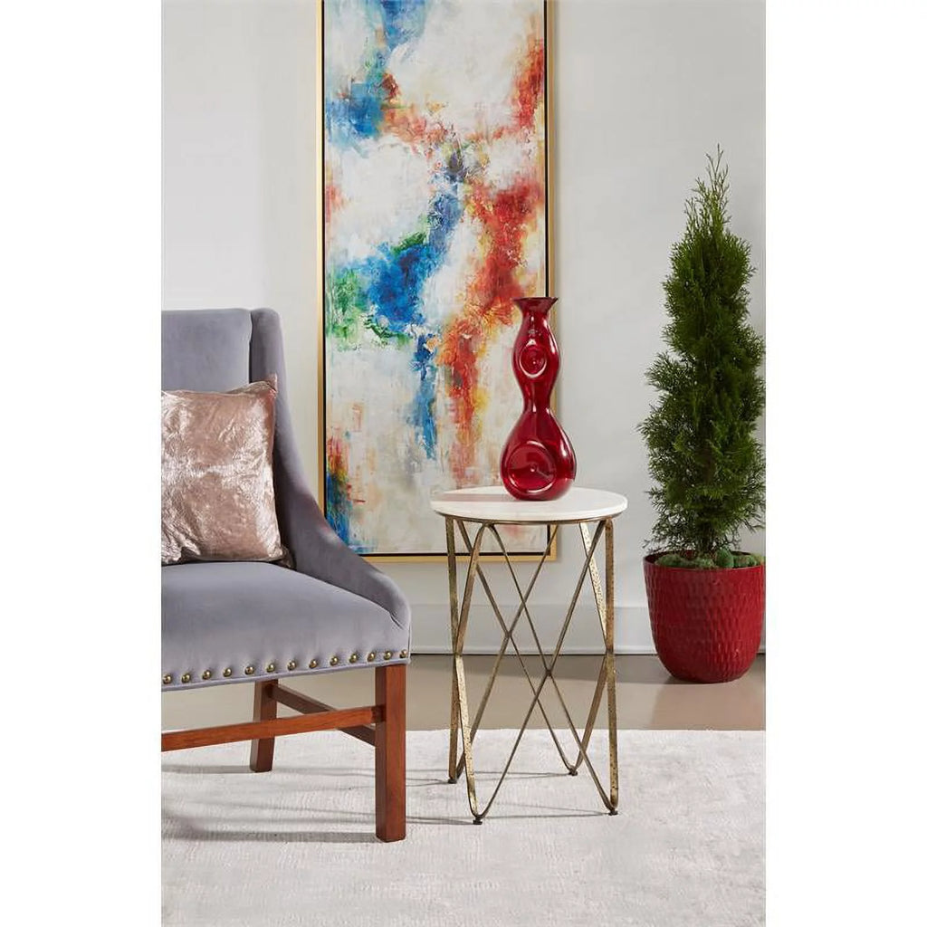 White Marble Accent Table U600181