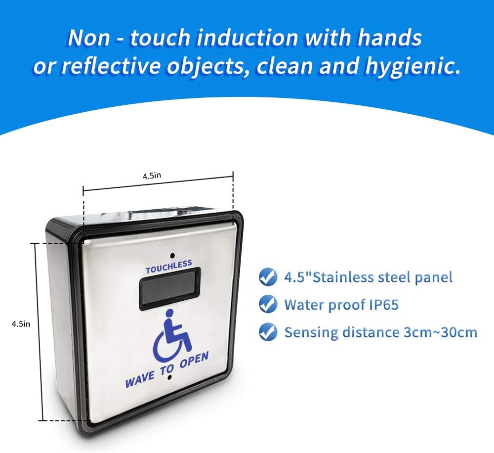 Handicap Door Opener with 2 Touchless Activation Switches A454745