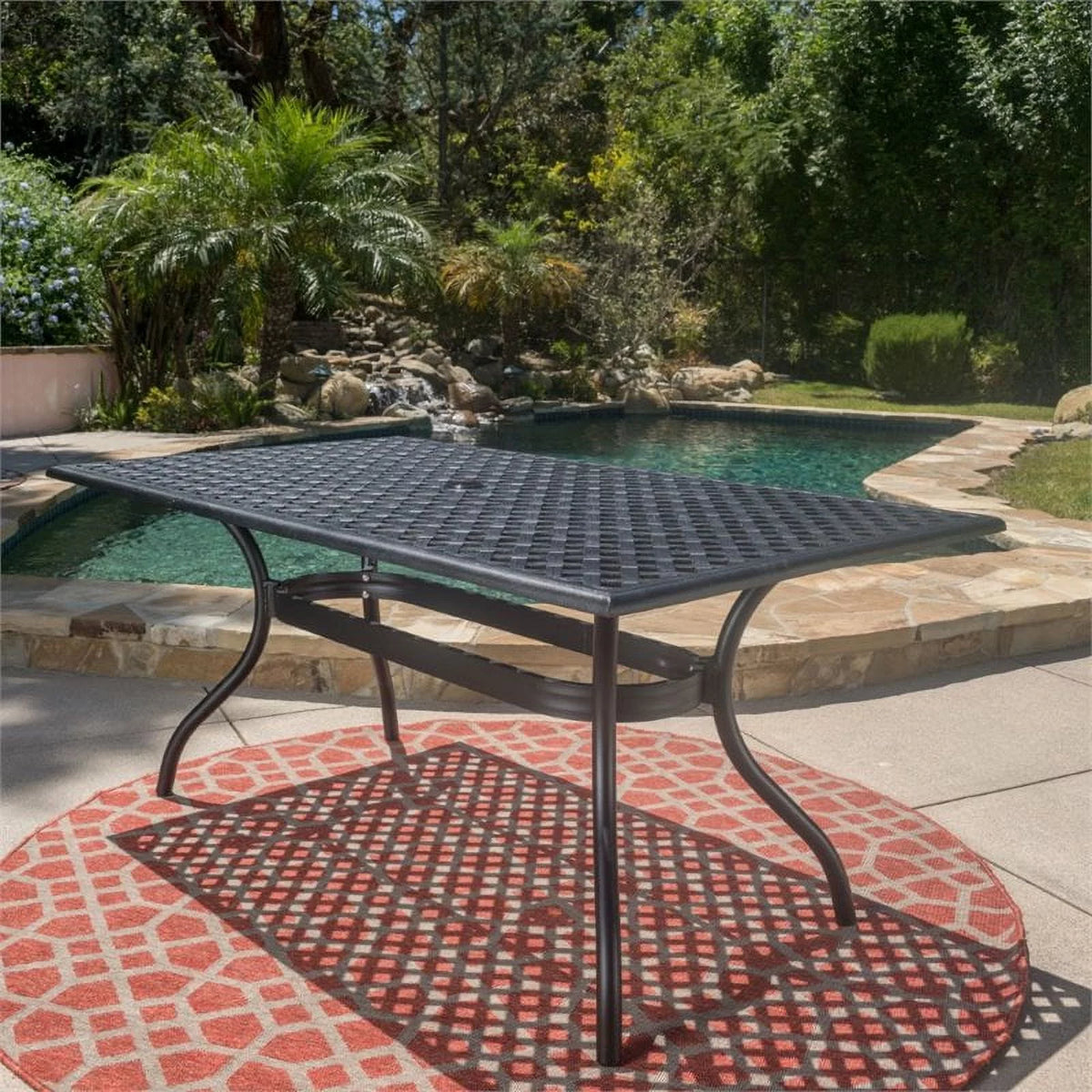 68" Cast Aluminum Patio Dining Table L740359