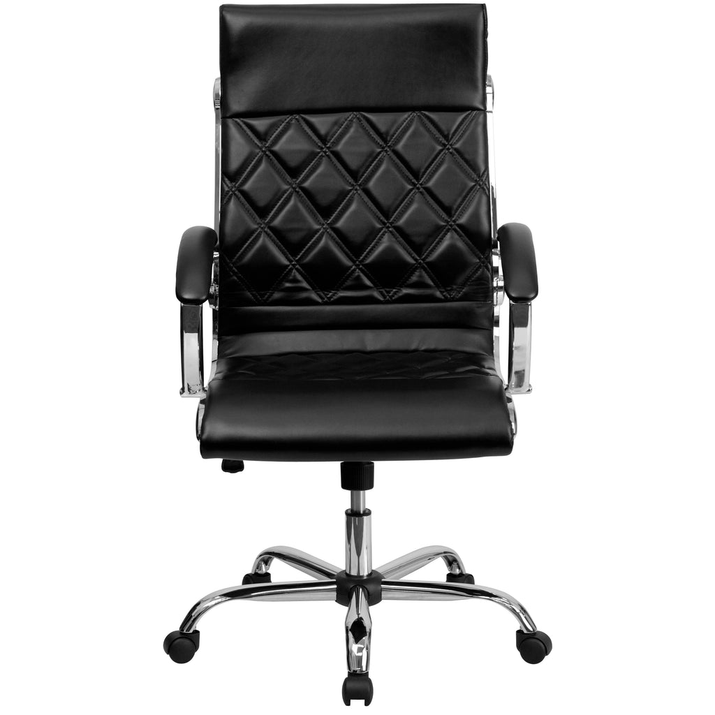 Black Leather Adjustable Swivel Office Chair K659737