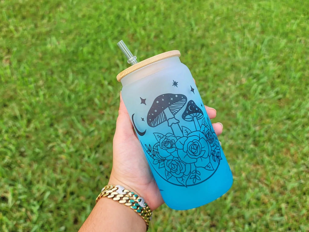 16 oz Mushroom Beer Can Glass Q148330