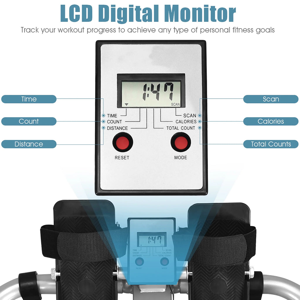 Rower with LCD Monitor and Adjustable Hydraulic Resistance C576