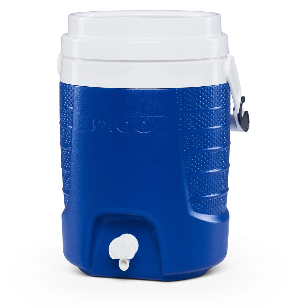 2-Gallon Plastic Beverage Jug with Hooks Blue R440516