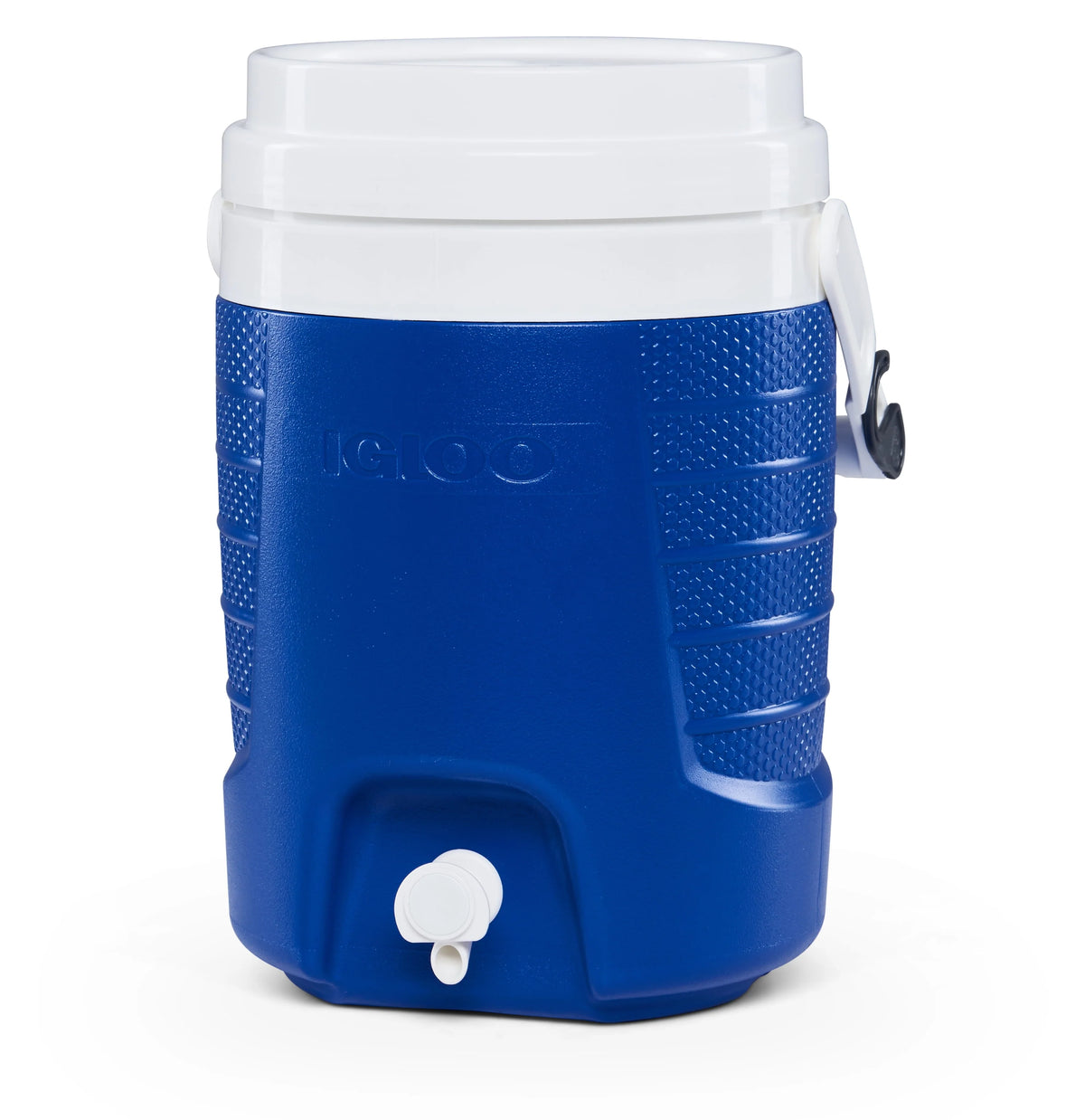 2-Gallon Plastic Beverage Jug with Hooks Blue R440516