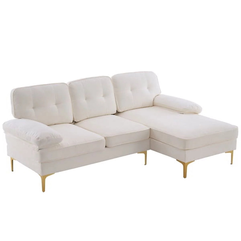 White Convertible Sectional Sofa V89358