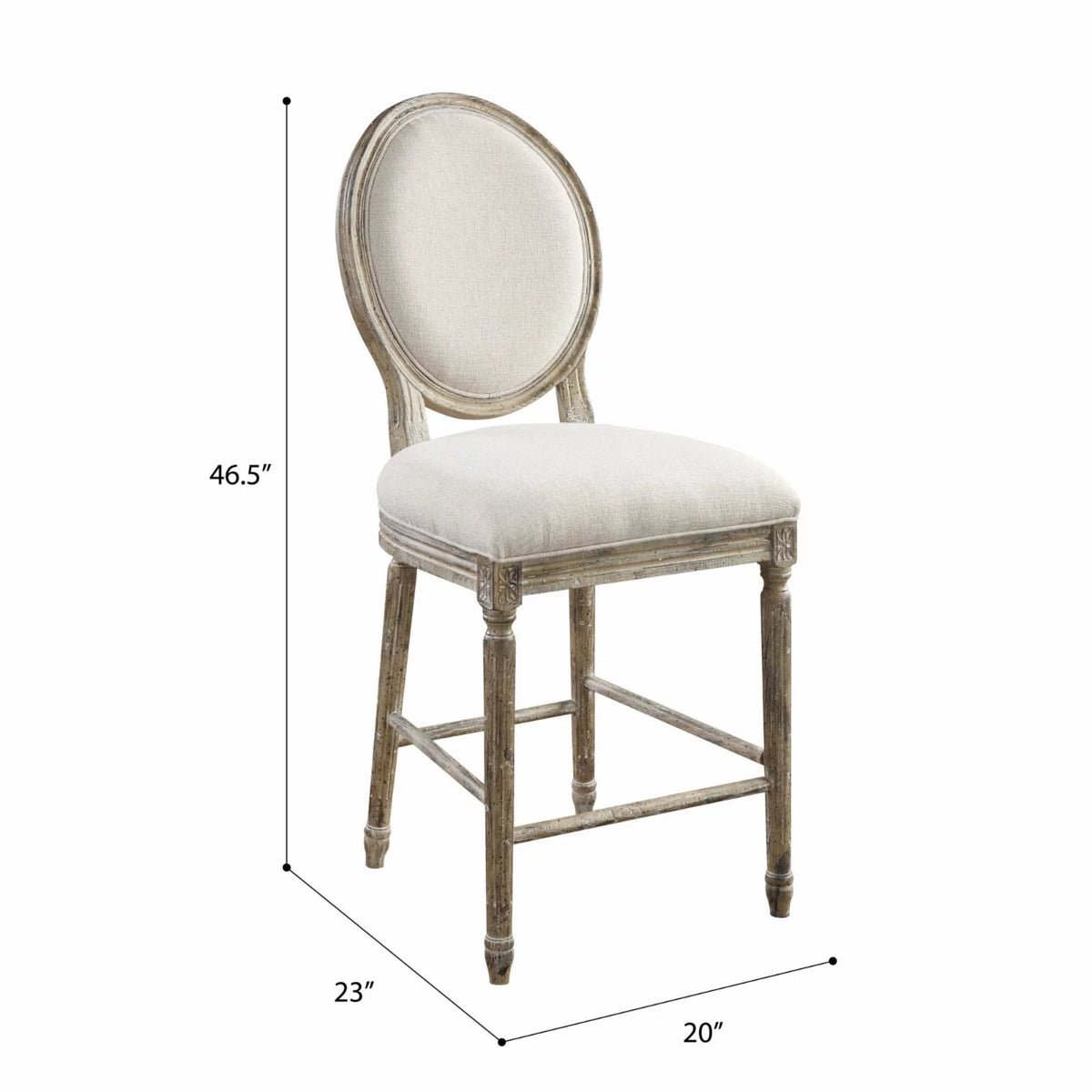 Cream 24" Upholstered Bar Stool Set of Two S66841