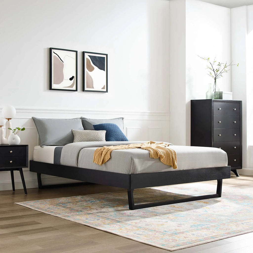 King Wood Platform Bed Frame in Black G6380