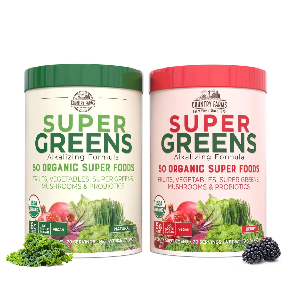 Unflavored Berry Greens Powder with Probiotics Q78776
