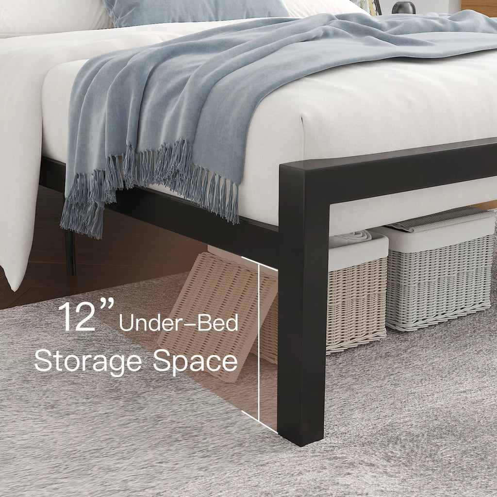 Twin Size Black Upholstered Bed Frame Z74748