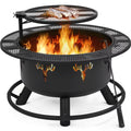 Round Wood Burning Fire Pit T566227