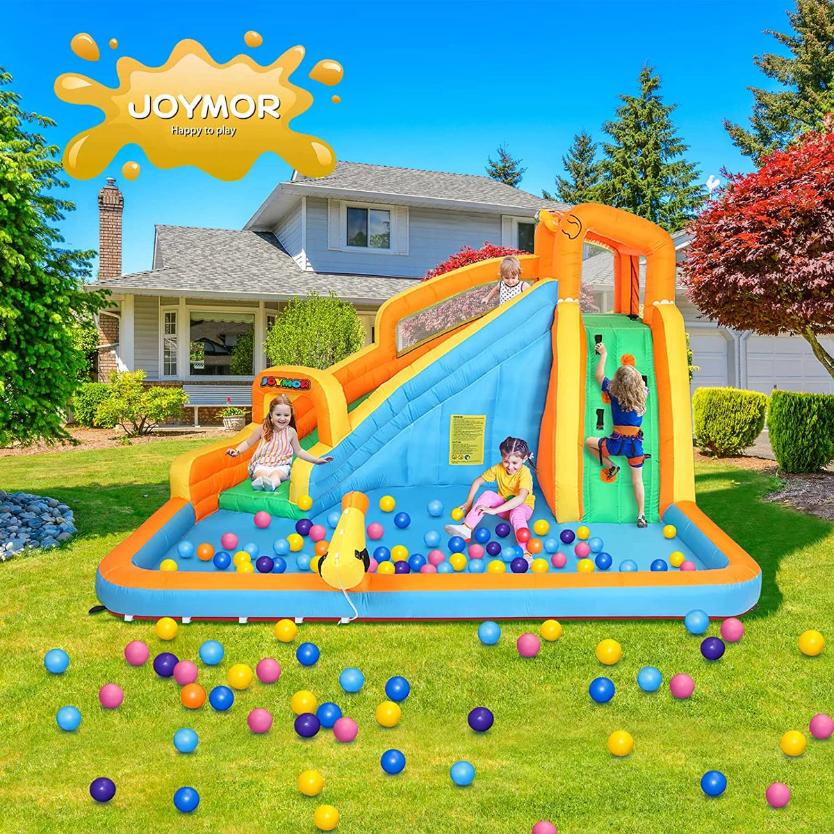 Inflatable Water Slide Bounce House with Splash Pool R30833