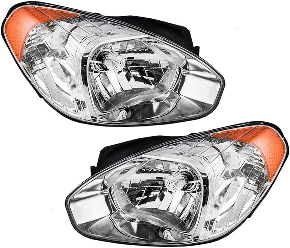 Hyundai Accent Headlight Assembly Pair Driver and Passenger Side D9758