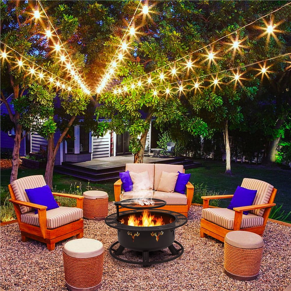Round Wood Burning Fire Pit T566227