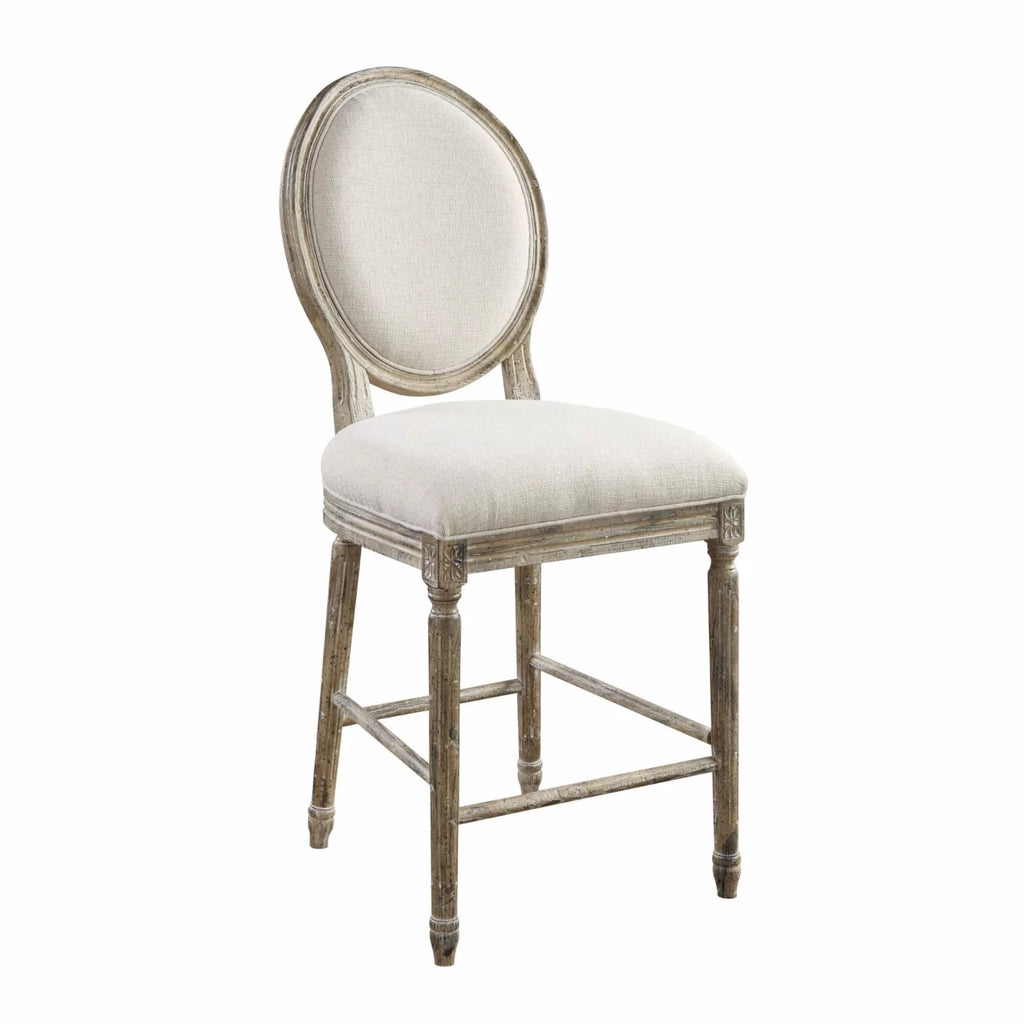 Cream 24" Upholstered Bar Stool Set of Two S66841
