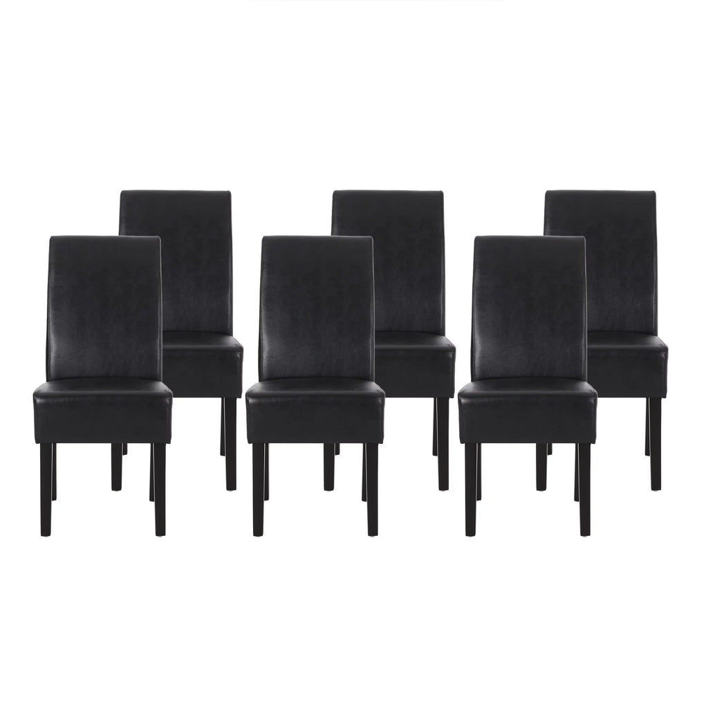 Faux Leather Upholstered Dining Chairs Set of 6 Q9330