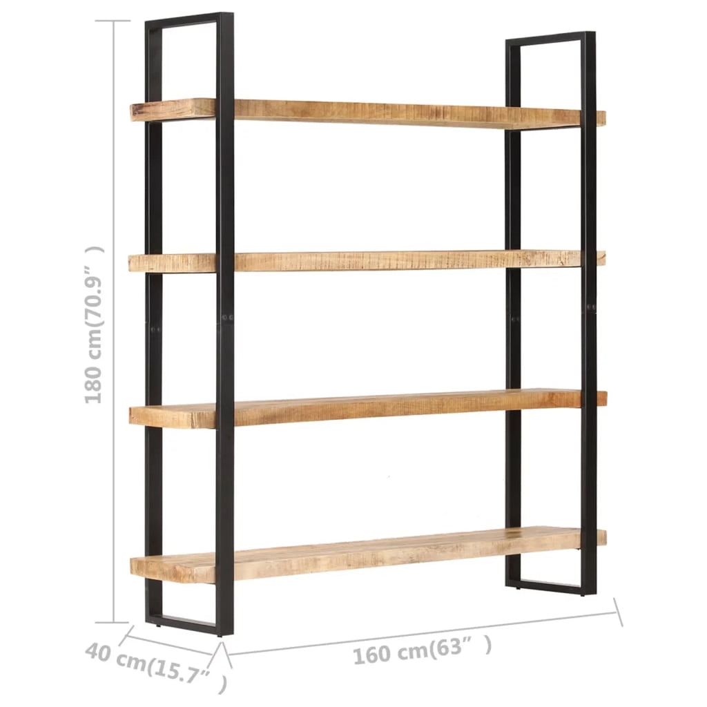 4-Tier Rough Mango Wood Bookcase E6508