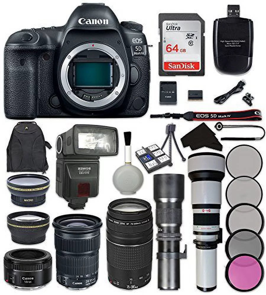 Digital SLR Camera Bundle with 24-105mm, 75-300mm, 50mm Lenses O3452