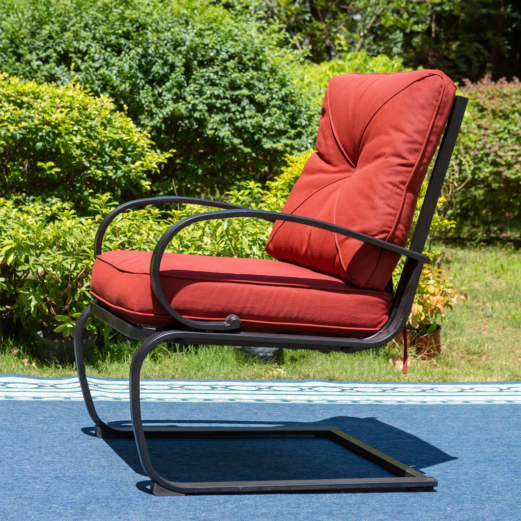 5-Piece Outdoor Patio Set with Rocking Chairs & Dining Table B43520