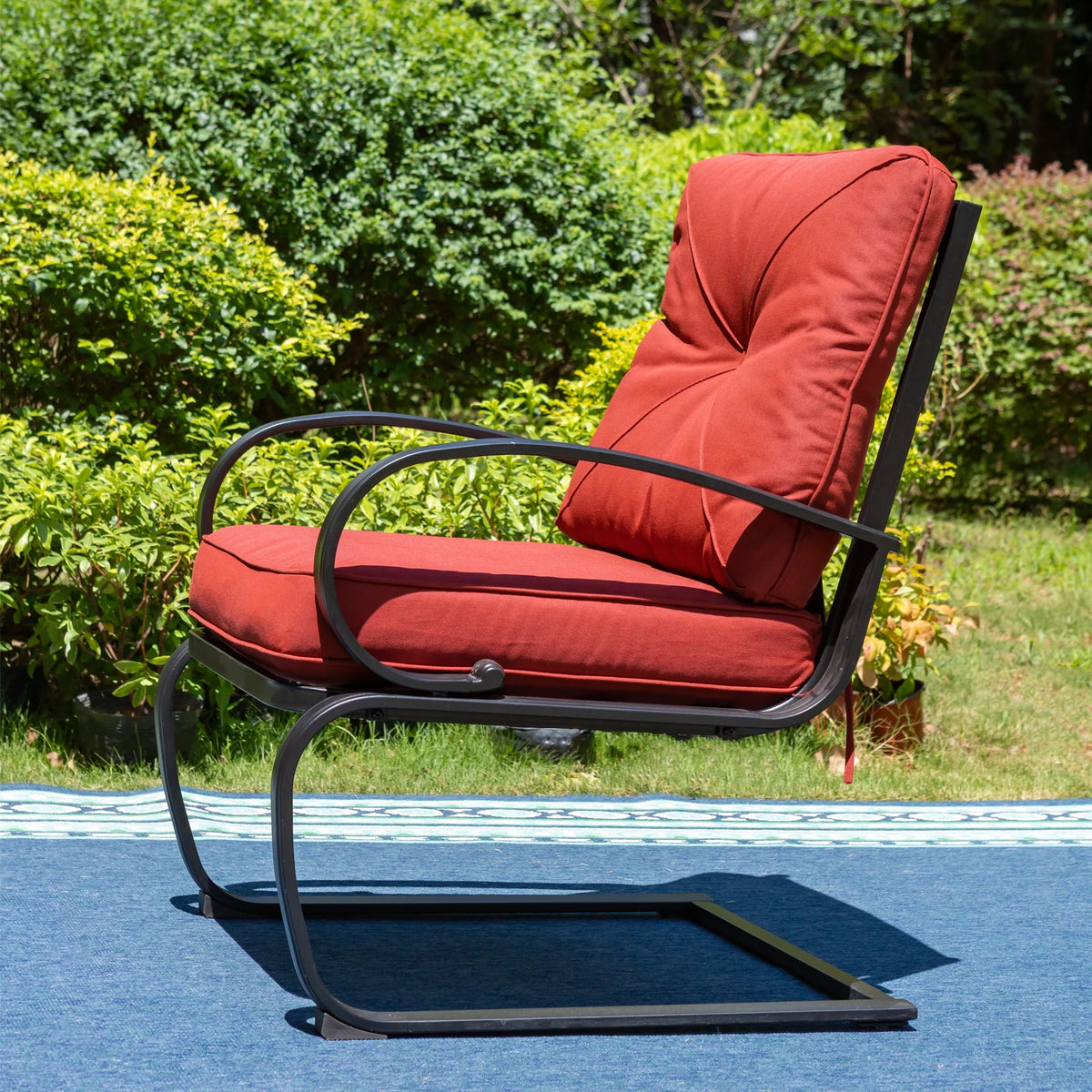 5-Piece Outdoor Patio Set with Rocking Chairs & Dining Table B43520