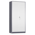 72" Black Lockable Metal Storage Cabinet with 4 Adjustable Shelves I2597