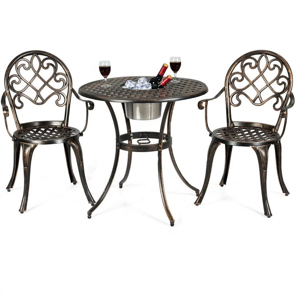3 Pc Patio Dining Set with Ice Bucket X30509