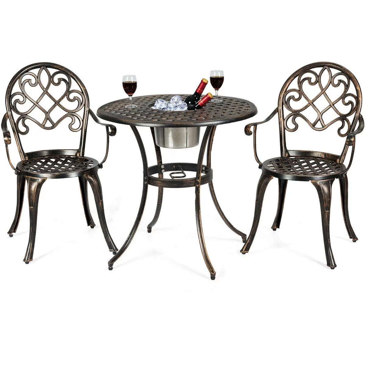 3 Pc Patio Dining Set with Ice Bucket X30509