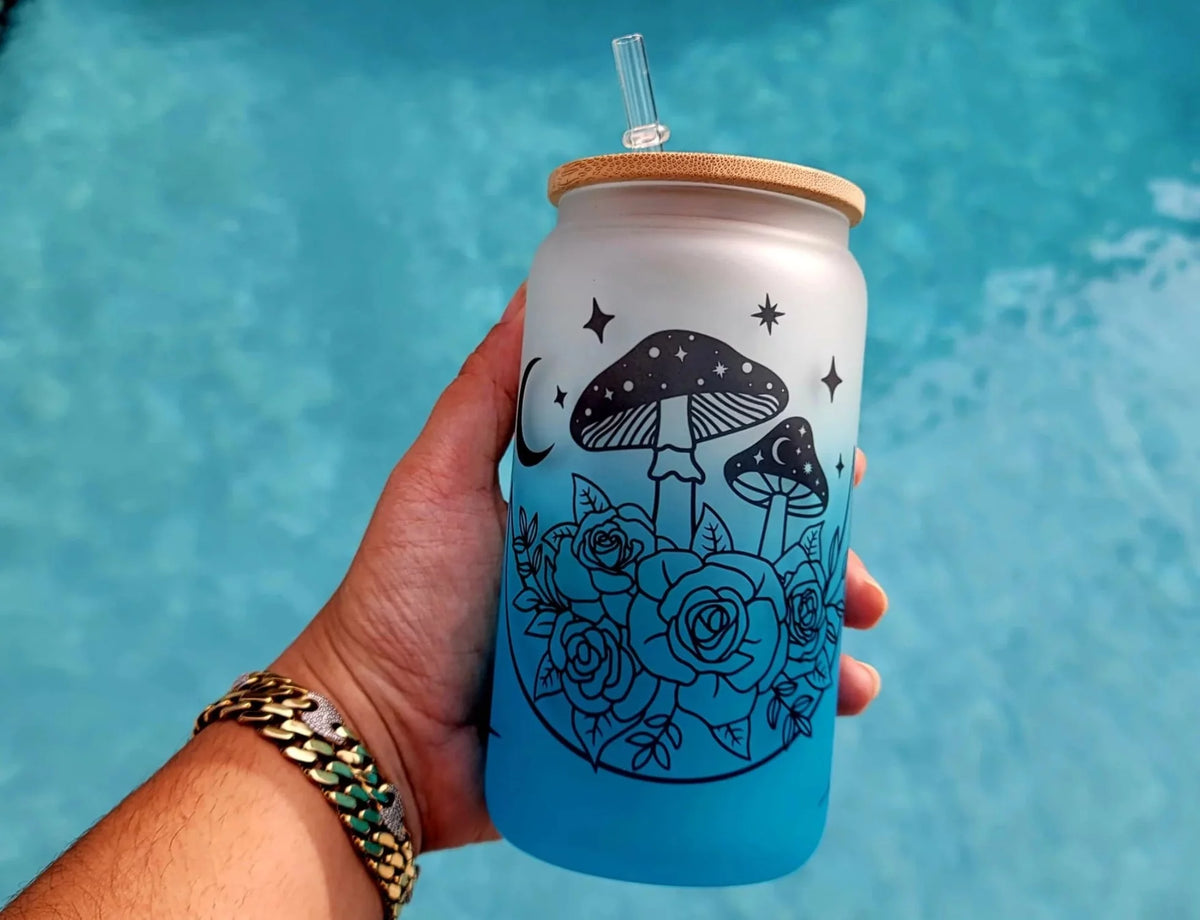 16 oz Mushroom Beer Can Glass Q148330
