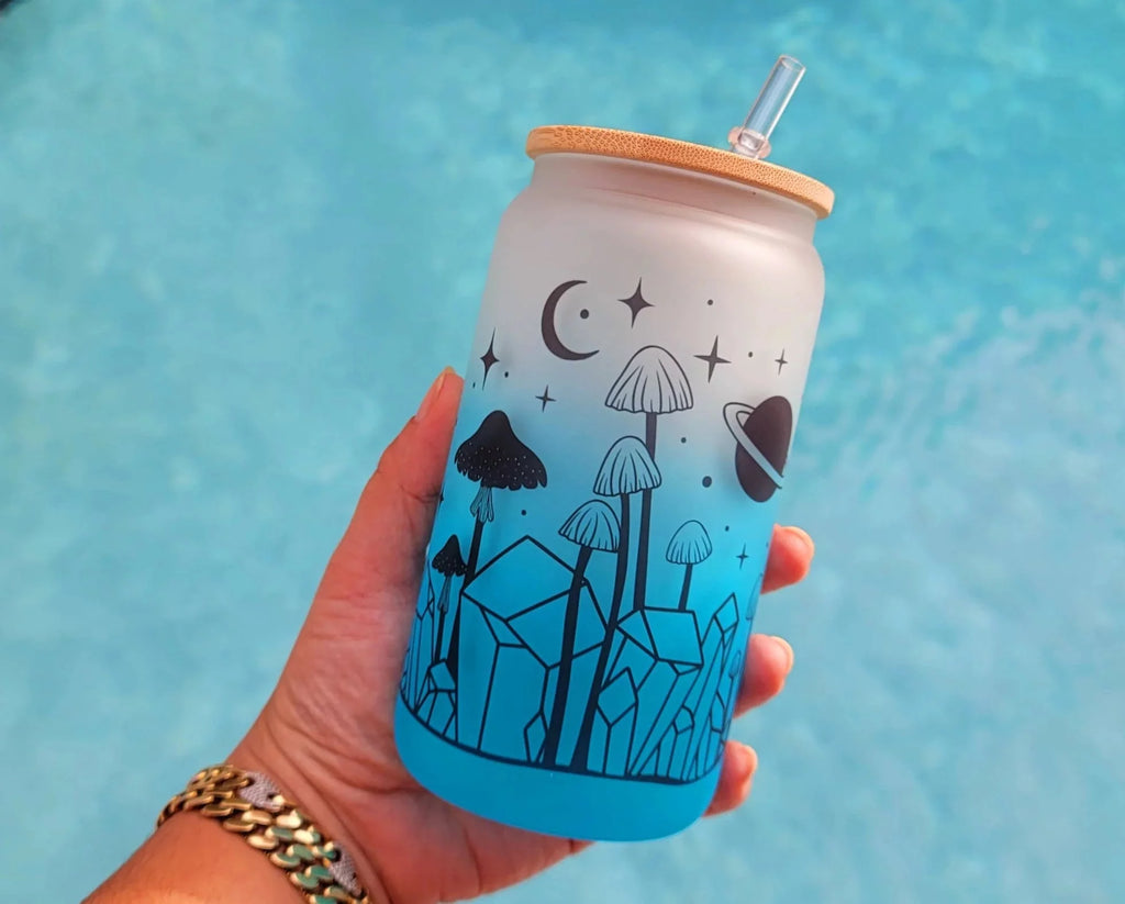 16 oz Mushroom Beer Can Glass Q148330