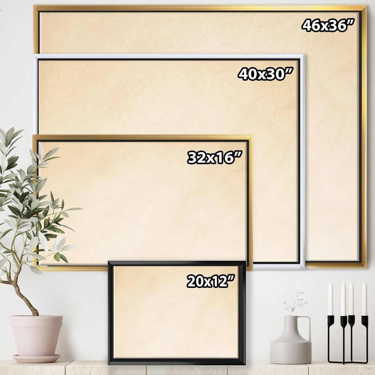 Framed Canvas Grey 40 in. Wide x 30 in. High N561
