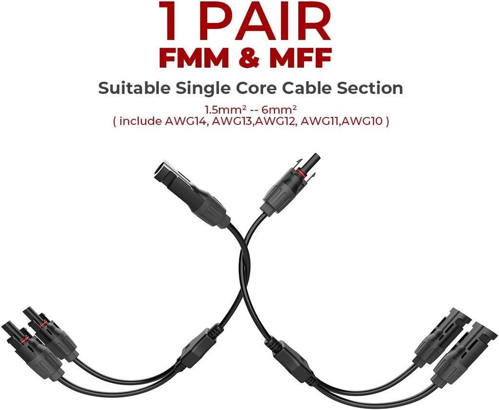 Solar Connectors Y Branch Parallel Adapter Cable Pack of 2 V108263