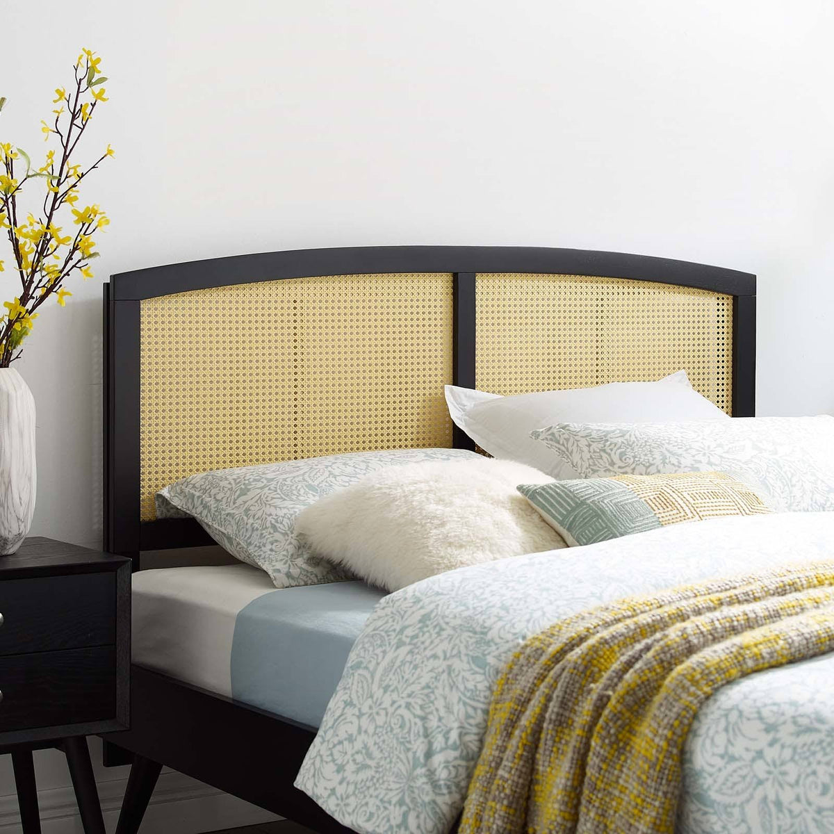 Black Cane King Headboard X2036