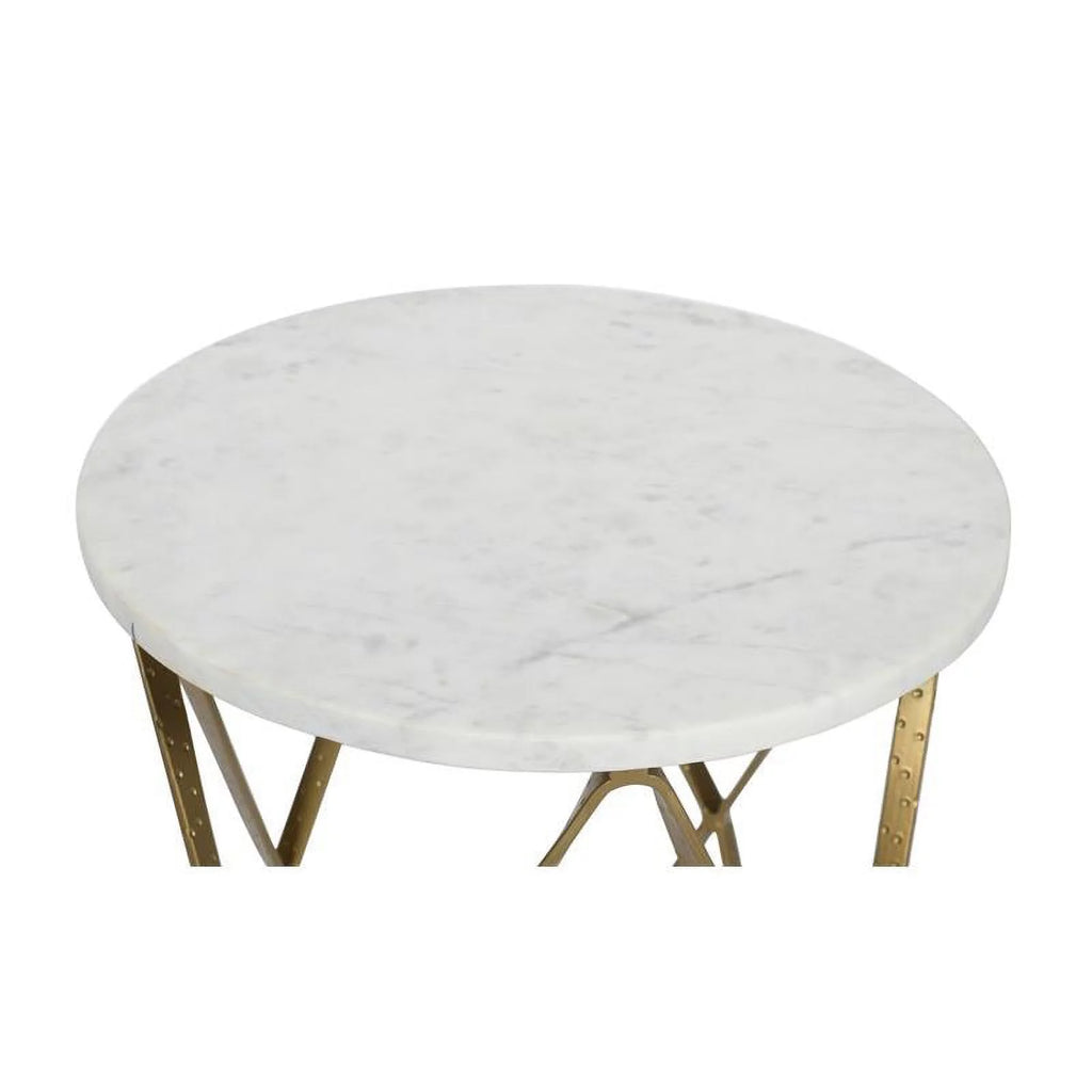 White Marble Accent Table U600181