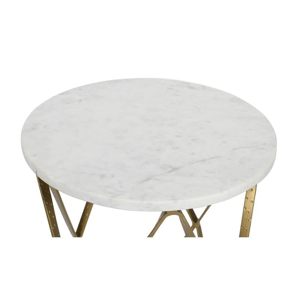 White Marble Accent Table U600181