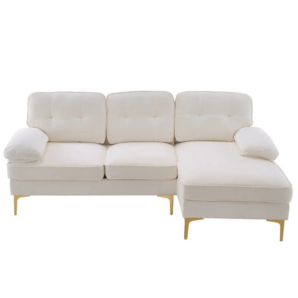 White Convertible Sectional Sofa V89358