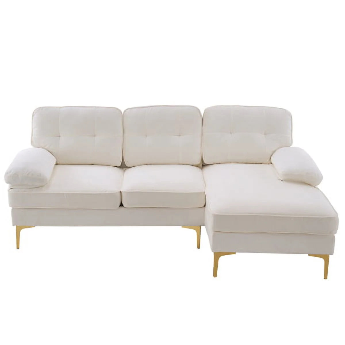 White Convertible Sectional Sofa V89358