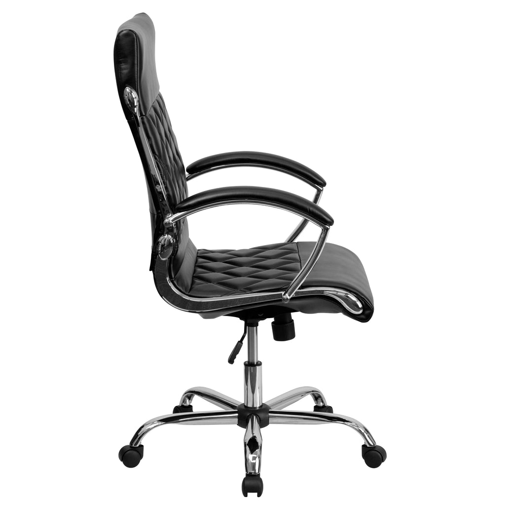 Black Leather Adjustable Swivel Office Chair K659737