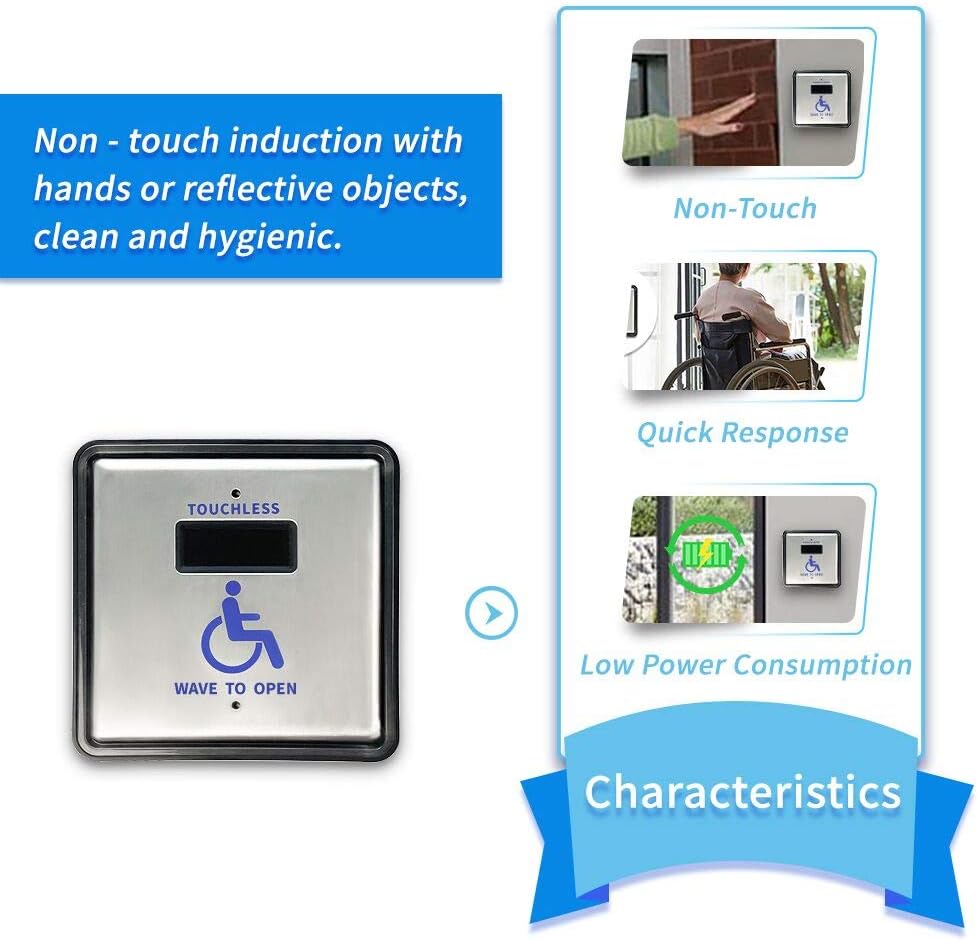 Handicap Door Opener with 2 Touchless Activation Switches A454745