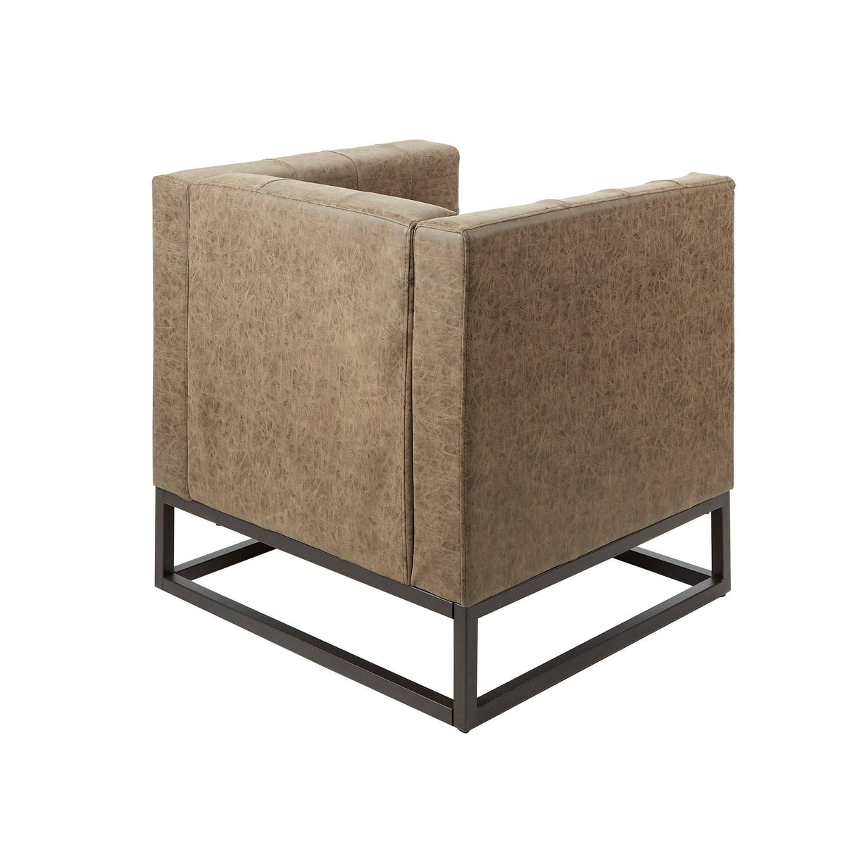Brown Upholstered Accent Chair with Metal Base I617268