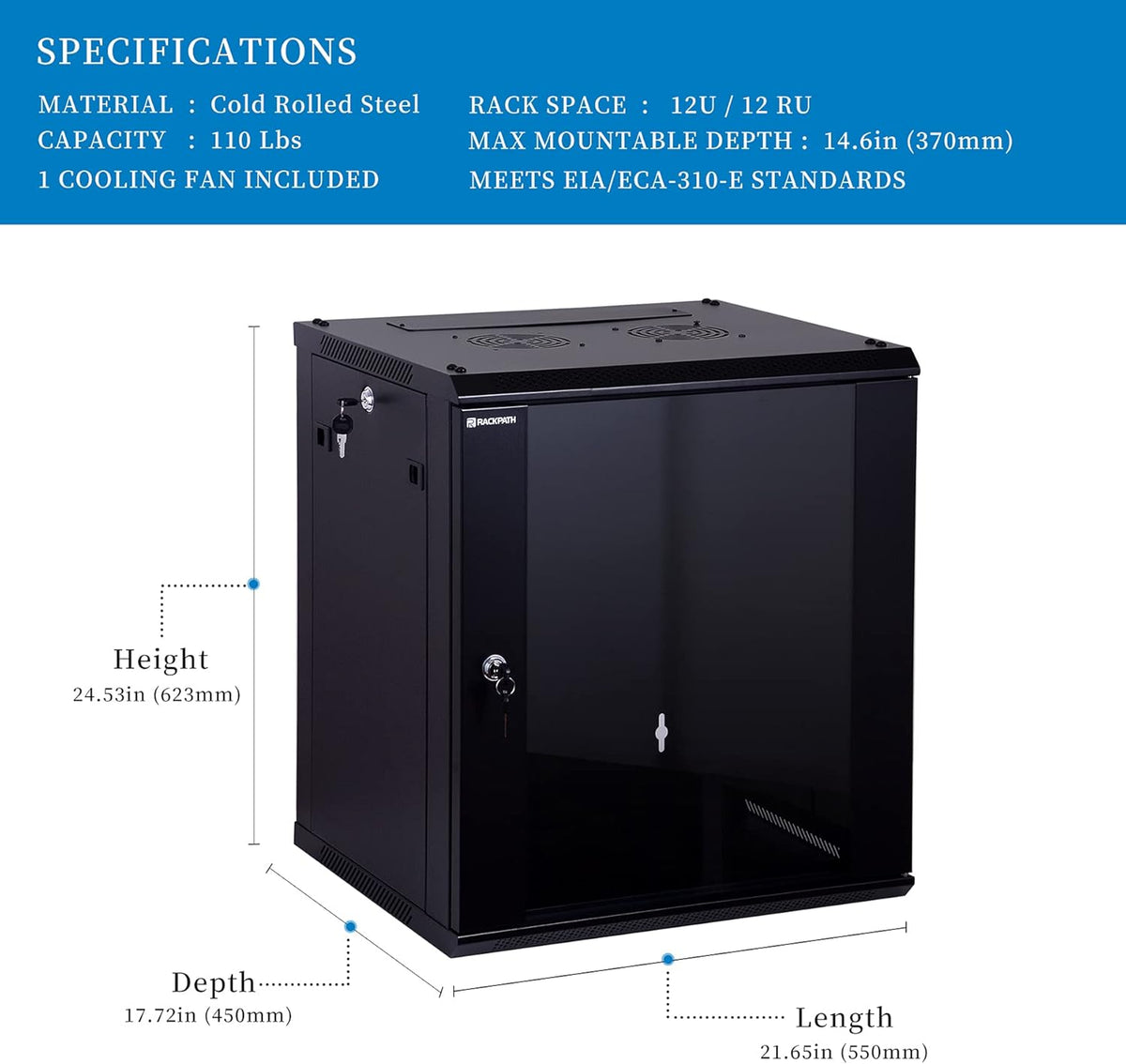 6U Wall Mount Server Cabinet Network Rack Enclosure E20452